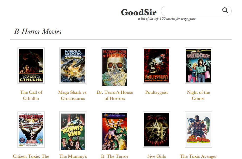 GoodSir Categories